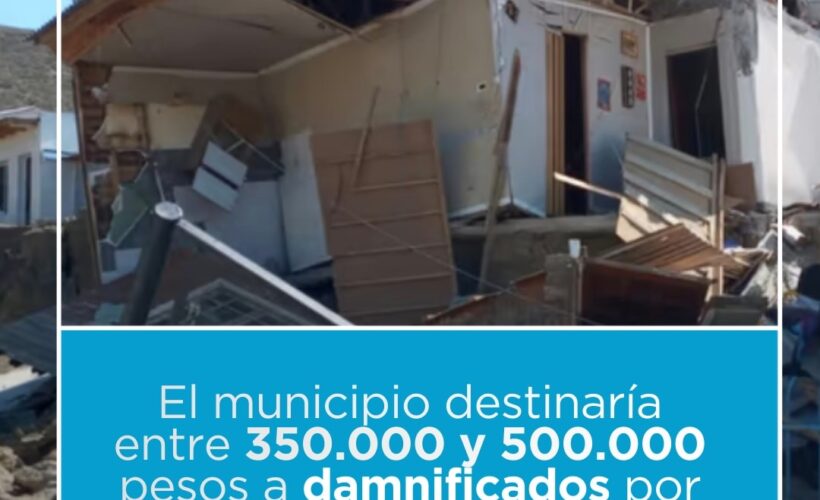 El municipio destinaría entre 350.000 y 500.000 pesos a damnificados por el deslizamiento del cerro Hermitte