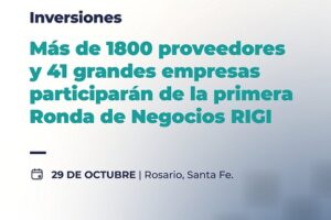 Más de 1.800 proveedores participarán de la primera Ronda de Negocios RIGI