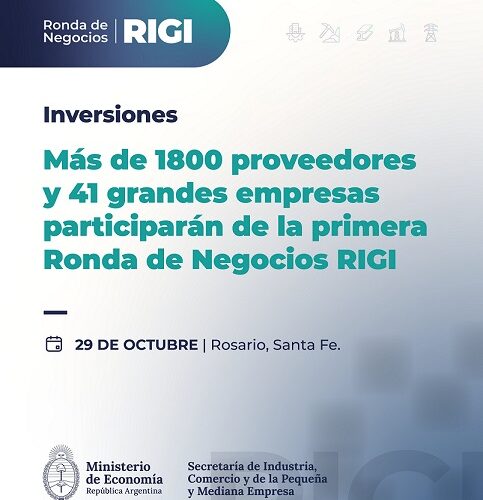 Más de 1.800 proveedores participarán de la primera Ronda de Negocios RIGI