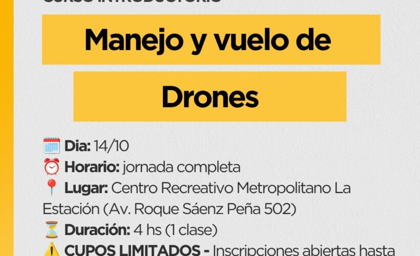 La Municipalidad de Rafaela lanza Talento +45 y capacita en manejo de drones. ¿Tenés más de 45 años y buscás trabajo? 